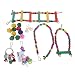 17 Piece Bird Cage Toy Set Swing, Perch, Chewing Toys, and More Fun for Budgerigar, Parakeet, Conure, and More