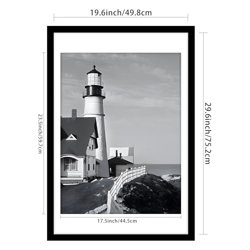 Picrit 20x30 Frame 3 Pack, Black Poster Frame, Display Poster 18 x 24 with Mat or 20 x 30 without Mat for Horizontal or Vertical Wall Mounting