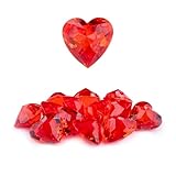 Niceup 30pcs Heart Gemstones Diamond Diving Pool Toys 1.57in Small Crystal Acrylic 3D Gems Heart Shape Gemstones for Mermaid Treasure Hunt Party Favors (Red)