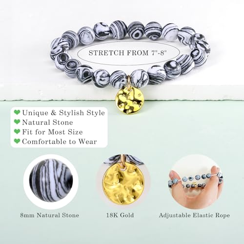 Bpink Bracelet for Women and Men, 5 Pack K-pop Inspired Clay & Natural Stone Handmade Design Friendship Bracelets, Kpop Friendship Bracelets Gift for Fans Party Supplies Dress Decor3
