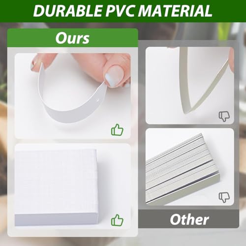 Image of HASTHIP 100Pcs Plant Labels, White PVC Plant Labels, Garden Tags, 4 inch Waterproof Garden Markers for Writing, Insert in Nursery Tags for Seedlings, Pots & Outdoor Plants