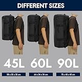 Haimont Large Duffle Backpack Bag for Men, Long Travel Duffel with Backpack Straps, Heavy Duty Back Packs with Shoes Compartment, Water-resistant, 90L, Black - Image 6