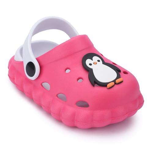 Image of GLJ Little Wonders Kids Clogs, Water Shoes for Girls and Boys, Penguin Design, Toddler Sizes