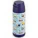 Snug Kids Water Bottle - insulated stainless steel thermos with straw (Girls/Boys) - Vroom, 12oz
