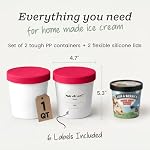 StarPack Home Ice Cream Freezer Storage Containers Set of 2 with Silicone Lids