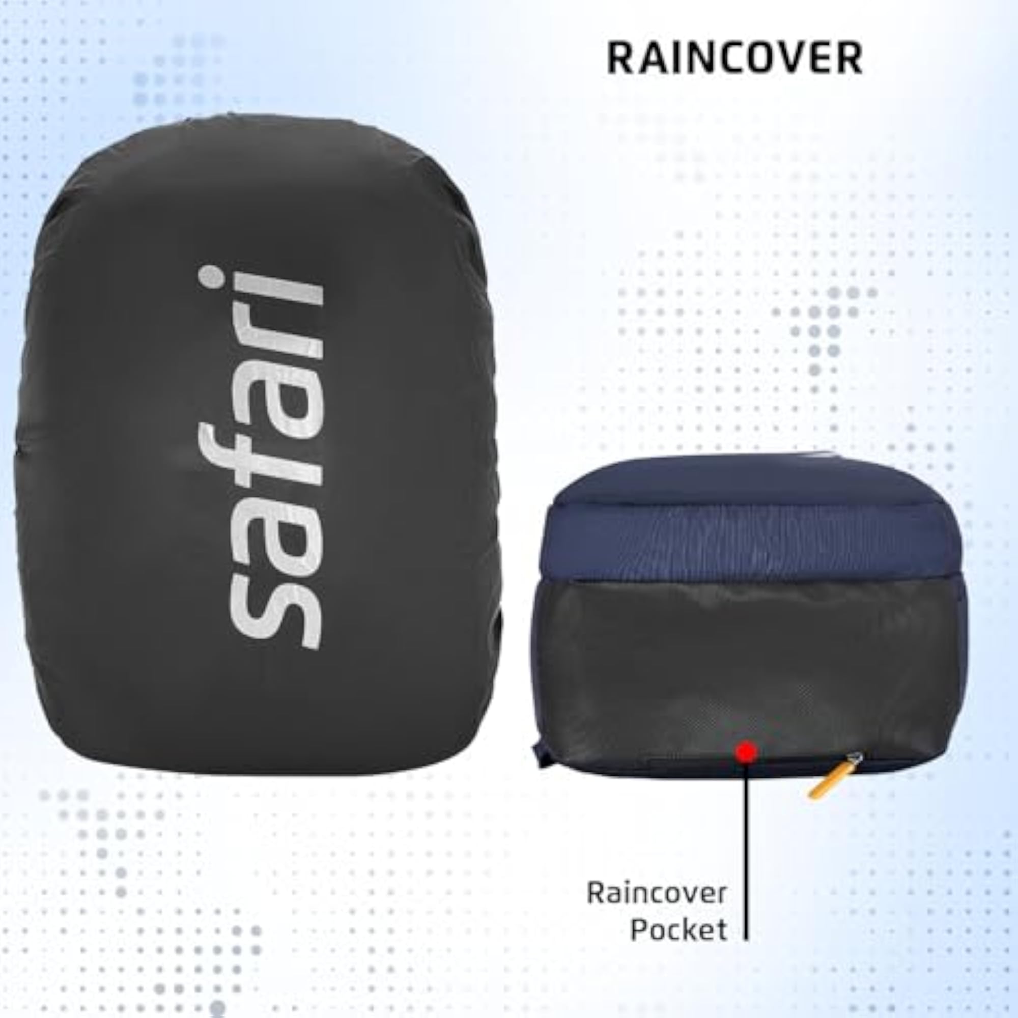 Casual Printed Backpack with Raincover for School