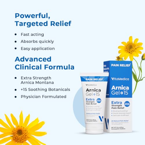 VitaMedica Arnica Gel Plus 15 Healing Plant Compounds, Extra Strength Formulation for Bruising, Swelling, Joint Pain, Muscle Soreness & Stiffness, All-Natural, Plant-Based Pain Relief - Image 4