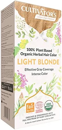 Cultivator's Organic Hair Colour - Organic Herbal Hair Colour for Women and Men - Ammonia Free Hair Colour Powder - Natural Hair Colour Without Chemical, (Light Blonde) - 100g