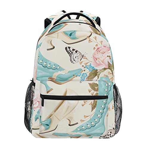 Sac à dos école ergonomique dame fleur avec compartiment pc pour ados