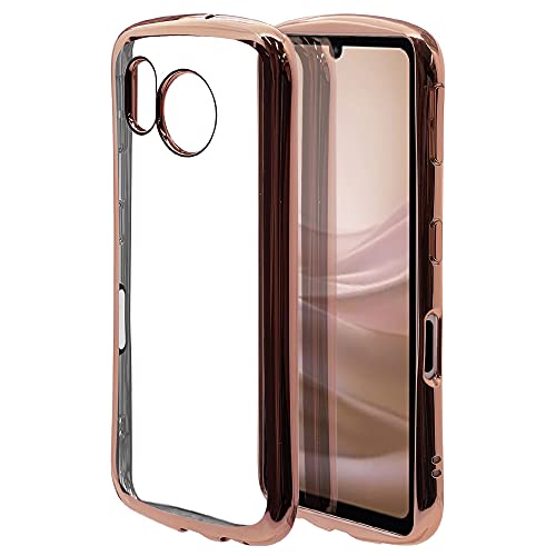 ラスタバナナ ケース カバー AQUOS sense7 SH-53C SHG10 専用 ソフトケース TPU 耐衝撃吸収 クリア 透明 2.7mm メタルフレーム CURVE ライトカッパー アクオス センス7 スマホケース 7363AQOS7TP