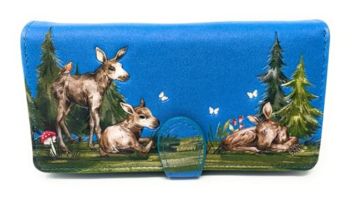 Shag Wear Moose Babies Large Wallet for Women and Teen Girls Vegan Faux Leather Teal 7