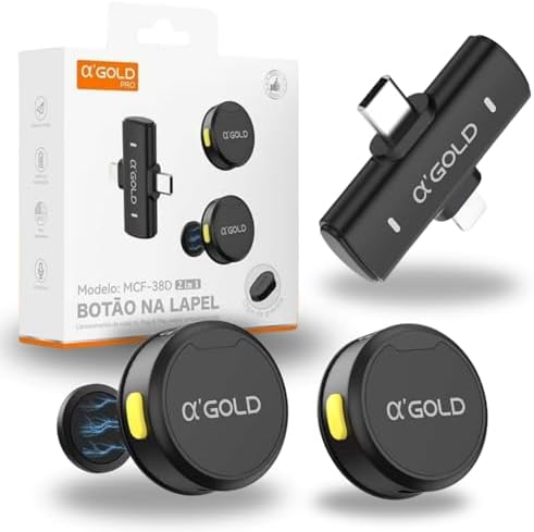 Microfone Lapela Sem Fio Profissional Bluetooth com Cancelamento ...