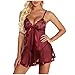 Zilosconcy Dessous Für Damen Babydoll Reizwäsche Durchsichtig Erotisch Nachtwäsche Halfter Vorne Mesh Rot for Women Dessous Sets Für Frauen Spitze Lingerie Unterwäsche Sexy Backless