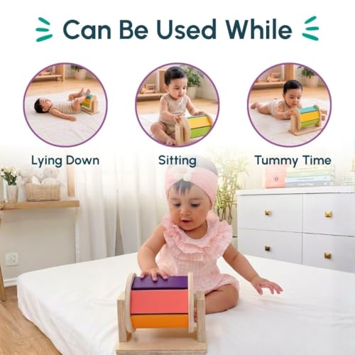 Image of Curious Cub Montessori Spinning Drum for Babies 3 Months-18 Months | Spinning Rainbow Wheel Baby | Tummy Time Toy | Develops Fine Motor Skills | Educational Toy for Early Development