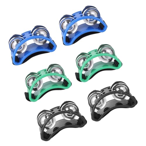 Toddmomy 3 Pairs Drum Instrument Accessories Accompaniment Foot Bell Music Instrument Foot Tambourine Props Foot Tambourines Stage Performance Tambourine Foot Bell Shaker Foot Bells Metal