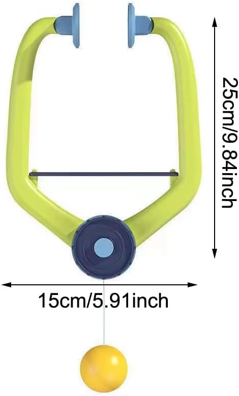 Hanging Table Tennis Trainer with Doorway Clip Ping Pong Paddles Rackets and 6 Balls Table Tennis Training Set No Table Game for Kids Indoor Sports Door Frames Attachement Hit Shot Practice
