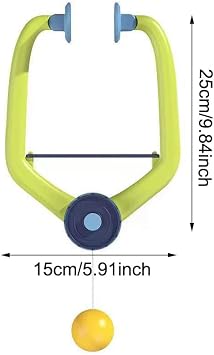 Hanging Table Tennis Trainer with Doorway Clip Ping Pong Paddles Rackets and 6 Balls Table Tennis Training Set No Table Game for Kids Indoor Sports Door Frames Attachement Hit Shot Practice