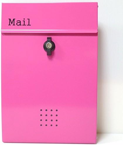 Amazon おしゃれな郵便ポストmailbox郵便受けステンレスピンク色ポストm139 郵便受け メールボックス