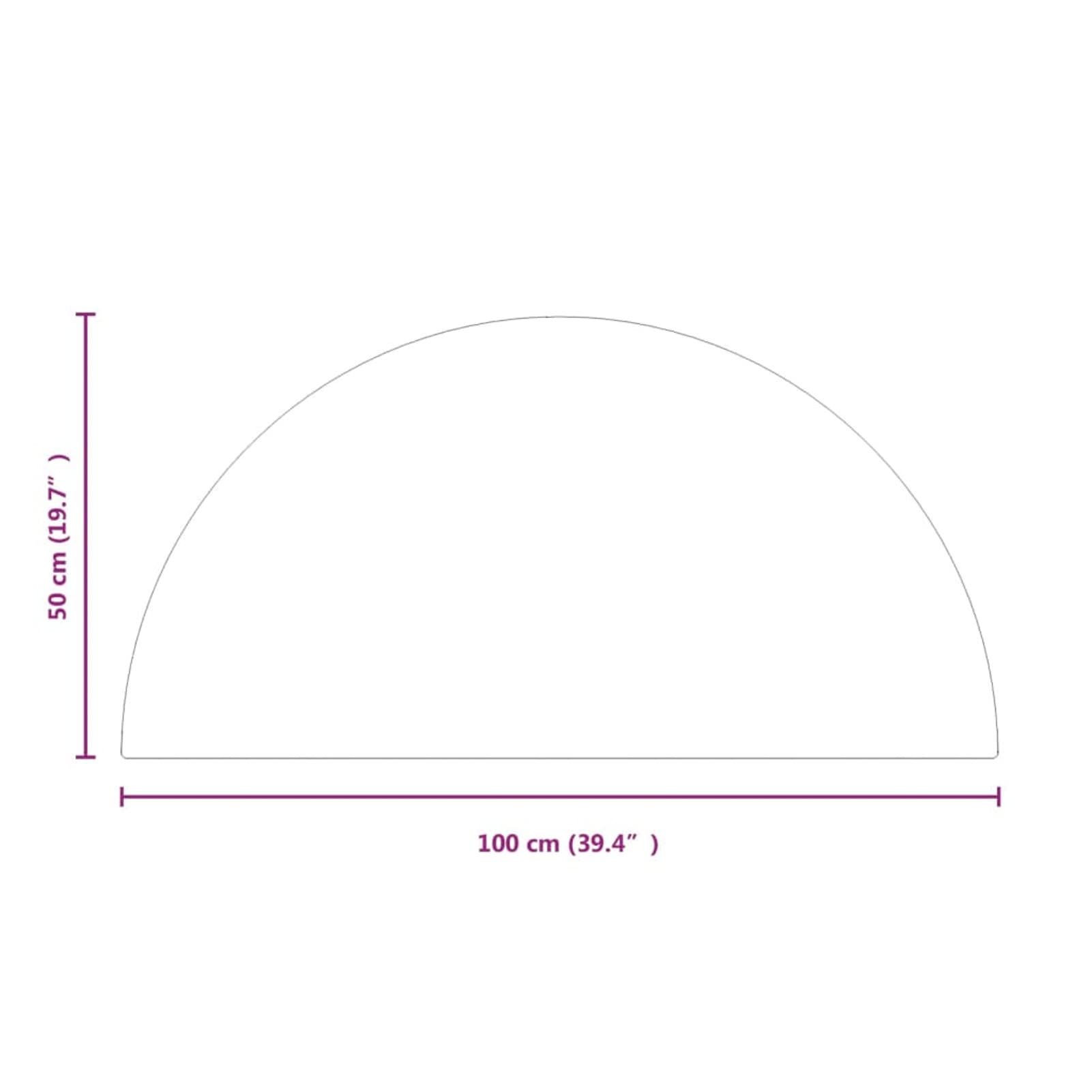 Placa de cristal para chimenea, semicircular, 1000 x 500 mm, protector de suelo para parquet y superficies laminadas, base de estufa resistente a altas temperaturas, cubierta de suelo de vidrio
