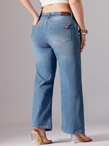 Image of Miss Chase A+ Women's Bootcut High Rise Regular Length Stretchable Denim Jeans