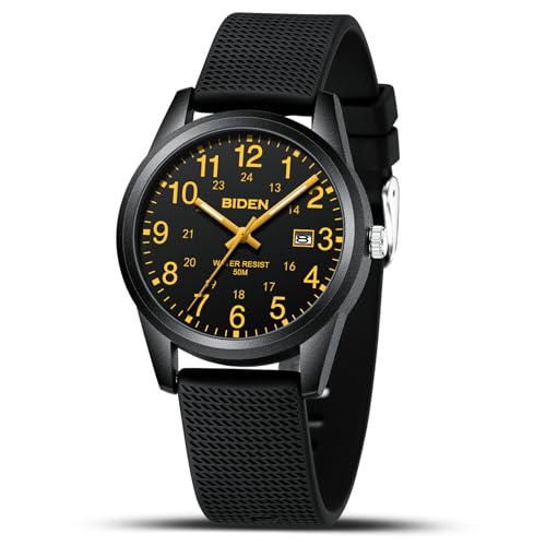 LN LENQIN Reloj Hombre Reloj de Cuarzo Analógico para Hombre Reloj Resistente al Agua 30M Relojes de Pulsera para Hombre Casuales de Negocios de Moda con Fecha Banda de Silicona Luminosa