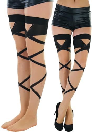 Image of ToBeInStyle Women's Sheer Two Tone Thigh Hi Stocking W /Back Seam