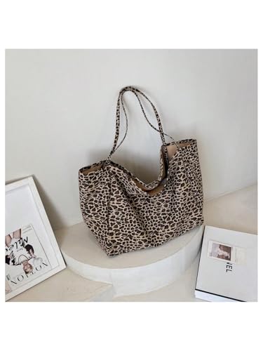 Image of MakeMeChic Women's Leopard Tote Bag Cheetah Oversize Shoulder Bag Weekender Bag