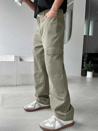 Men's Pants Men's Solid Color Straight-Leg Pants with Pockets Casual4