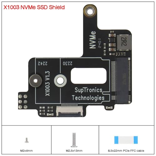 Image of X1003 Tiny PCIe to M.2 HAT NVMe SSD PIP PCIe Peripheral Board for Raspberry Pi 5 & Official Active Cooler Support M.2 2230 /2242 SSD
