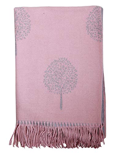 PINK GREY SUPER SOFT LUXURY CASHMERE SCARF MULBERRY TREE PRINT REVERSABLE SUPER SOFT SUMMER WINTER SPRING SCARF UNISEX TRENDY PREMIUM QUALITY SCARFGIFT FOR HER HIM HER EVERYONE4