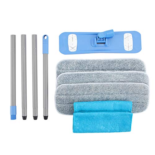 Amerwash Plus Microfiber Mops For Wood, Tile, Laminate, Vinyl Floor Cleaning, Flat Hardwood Floor Mop With 5 Dry And Wet Reusable Pads Mopping Home And Kitchen #TOP6