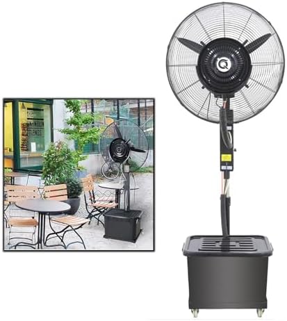 Outdoor Oscillating Misting Fan for Commercial Use - 11 Gallon Tank, 3 Speed Settings, Ideal for Patios, Restaurants, Garages, Gyms, and Workshops