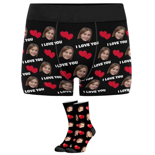 Custom Funny Boxer for Men Personalized Face Underwear with Photo Valentines Day Gifts for Boyfriend Husband