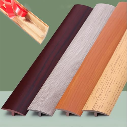 Self Adhesive Floor Transition Strip T Molding for Joining Gaps, Wood Grain Floor Flat Divider Strip for Carpet/Tile/Wood/Laminate, Cuttable Threshold Cover Strip(Navy Blue)