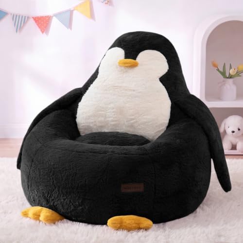MAXYOYO Kids Bean Bag Chair, Cute Floor Sofa with Penguin‑Shaped ...