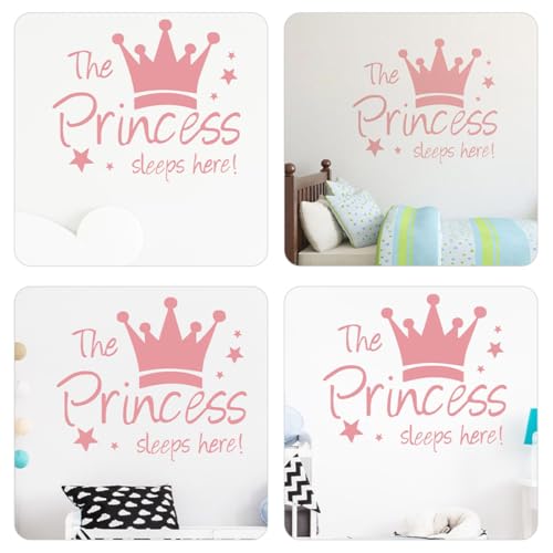 Vinilo Decorativo Corona Princesa Rosa Para Pared miniatura 3