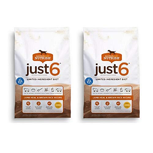 Rachael Ray Nutrish Just 6 Limited Ingredient Natural Dry Dog Food (2 Pack, Limited Ingredient Diet Lamb Meal & Rice)