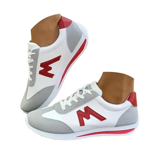 Comfortable Walking Shoes Women Casual Trendy Lace Up Non Slip Tennis Sneaker Lightweight Platform Wedge Sneakers Womens Round Toe Athletic Running Workout Gym Sports Jogging Shoes
