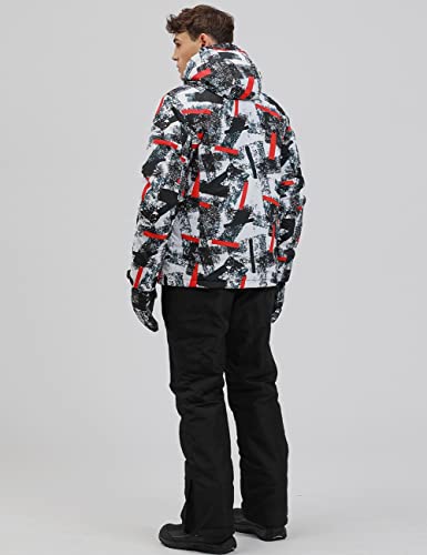 Yeefine Men's Ski Suit Waterproof Snow Suits Two Piece Snowboard Jacket And Pants Set Outdoor Windproof Snowsuit Winter Warm Snow Coats(Hbt+Black, M) #TOP2