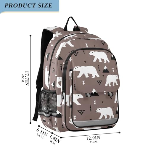 Polar Bears Backpack for Girls-Boys Middle-School Elementary Bookbags Large Toddler School Bags2