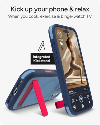 Image of ZAGG Sedona Snap Case with Kickstand for iPhone 17 Pro - Blue Royal Ember, Drop Protection (13ft /4m), Multi-Layer Protection, with Camera Button, MagSafe Phone Case with Impact-Absorbing Bumpers