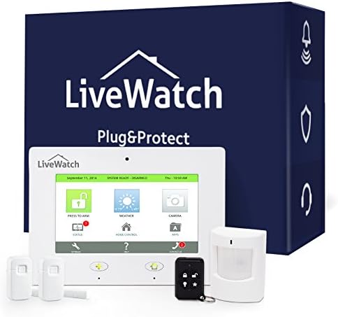 LiveWatch Plug & Protect IQ Wireless Alarm System with Interactive Wireless Service via Web and Mobile Devices
