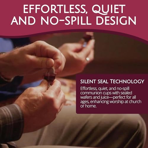 Image of TrueVine Chalice Communion Cups and Wafer Set - Prefilled Cups w /Fresh Unleavened Bread & Grape Juice - Carefully Packaged & Easy to Open Elements for your Church Services, Fits in Trays (1600 Count)