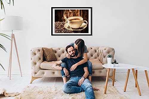 Cadre déco grand format 70x50 cm Tulup tableau bois moderne café