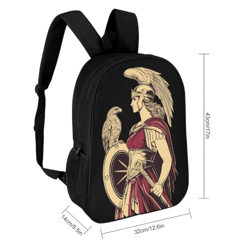 Athena Goddess of Wisdom Printed 17 Inch Daypack Unisex Travel Laptop Backpack Large Capacity Shoulder Backpacks2