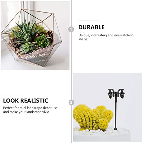 Yardwe 8Pcs Mini Poste de Luz de Rua Modelos de Paisagem Em Miniatura Poste para Vaso de Plantador P