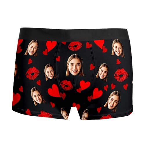 2026 Ropa interior de San Valentín con estampado de San Valentín DIY, Negro , S