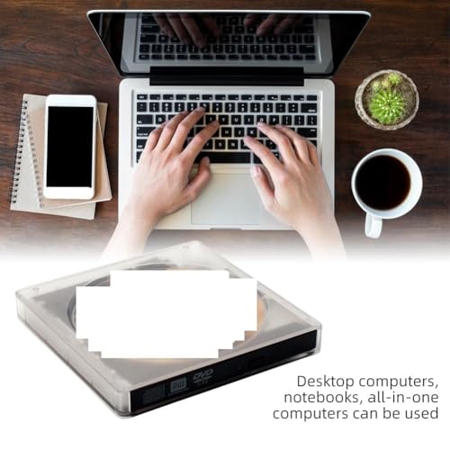 Lector de CD/DVD portátil para portátiles sin ranura interna con cable doble integrado 6