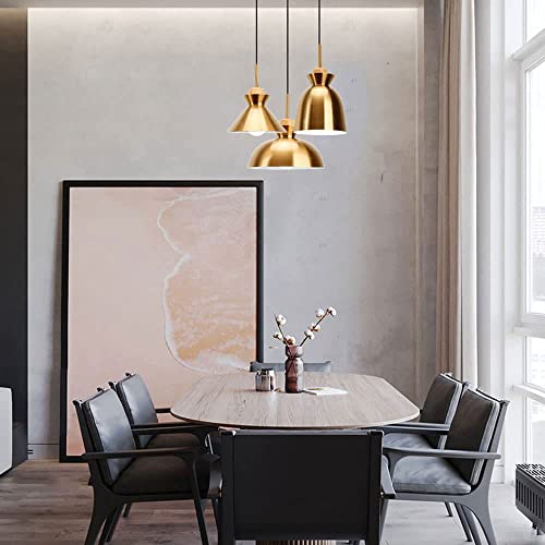 Suspension luminaire or à hauteur réglable avec design géométrique simple - 4