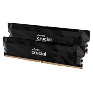 Crucial Pro DDR5 RAM 32GB Kit (2x16GB) 6400MHz CL32, Gaming PC Arbeitsspeicher, Intel XMP 3.0 / AMD Expo, Schwarz - CP2K16G64C32U5B